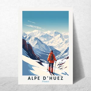 Alpe d&#39;Huez Ski Resort Travel Poster - Alpine Collection