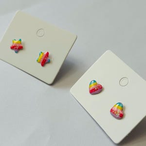 Retro Stick-On Style Earrings – 90s Inspired Studs for Pierced Ears | Nostalgic Fun Jewelry