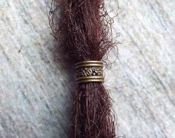 Antique Brass Patterned Dreadlock Bead