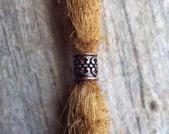 Copper Patterned Dreadlock Bead