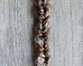 1 Clip In or Braid In Messy Fiber Fishtail Braid Extension Pick Hair Color Synthetic Hair Boho Festival Hair Extension  ( Light Brown 12)