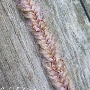 1 Clip In or Braid In Messy Fishtail Braid Extension with Hair Ring Synthetic Hair Boho Viking Hair Extension Pick Your Hair Color