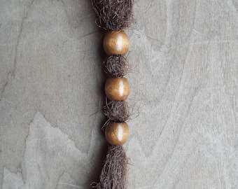 3 Small Medium Brown Wood Dread Bead Plum Dreadlock Accessory Extension Accessories