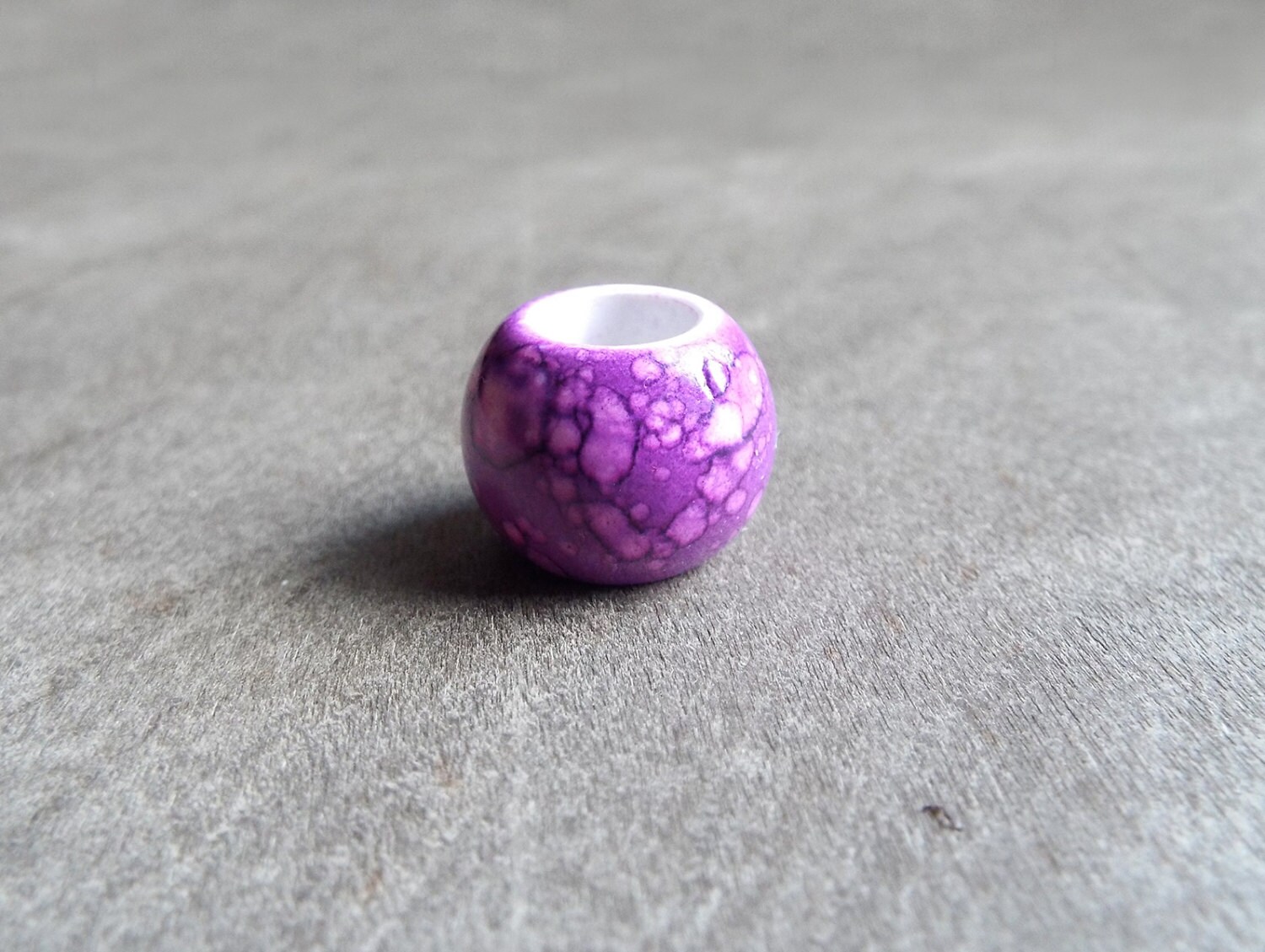 Bright Purple Splatter Resin Dread Bead