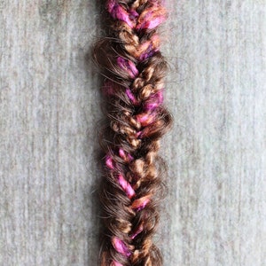 1 Clip In or Braid In Messy Fiber Fishtail Braid Extension Pick Hair Color Synthetic Hair Boho Festival Hair Extension  (Warm Brown 8)