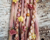 10 Springtime Flower Maiden Tie-Dye Wool Synthetic Clip In or Braid In Dreadlock Extensions Boho Dreads Hair Wraps & Beads Custom