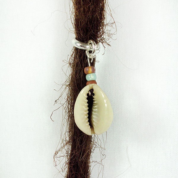 Silver Tone Cowry Sea Shell Dreadlock Accessory