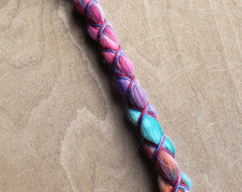 1 Vegan Clip In or Braid In Dreadlock Extension Tie Dye Nylon Boho Dreads Custom Hair Wrap