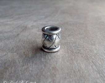 Silver Tone Harlequin Style Dreadlock Bead