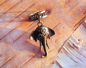 Antiques Brass Elephant Dreadlock Accessory