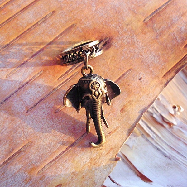 Antiques Brass Elephant Dreadlock Accessory