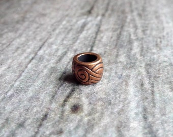 Copper Patterned Dreadlock Bead