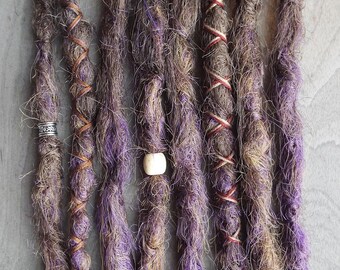 8 Custom Crocheted Clip In or Braid In Dreadlock Extensions Standard Synthetic Hair Boho Dreads