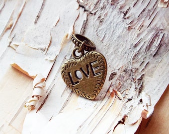 Antiques Brass Love Charm ADD to your DREADS Dreadlock Accessory Extension Accessories Dread Boho Bohemian Hippie Bead