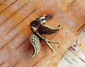 Antiques Brass Bird Sparrow Charm ADD to your DREADS Dreadlock Accessory Extension Accessories Dread Boho Bohemian Hippie Bead