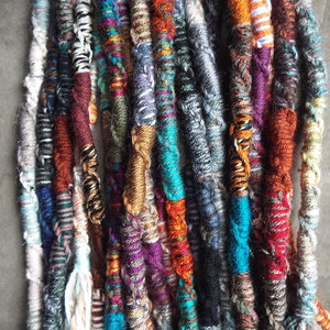 Jeweltone with Tibetan Charms Twisted Bohemian Hair Wrap Extension