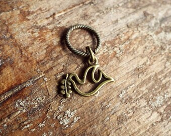 Antiques Brass Peace Dove Dreadlock Accessory