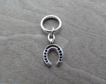 Silver Tone Lucky Horseshoe Dreadlock Accessory