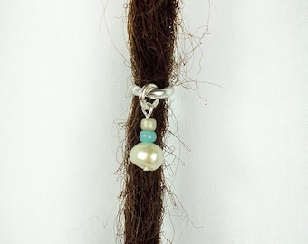 Silver Tone Pearl Dreadlock Accessory