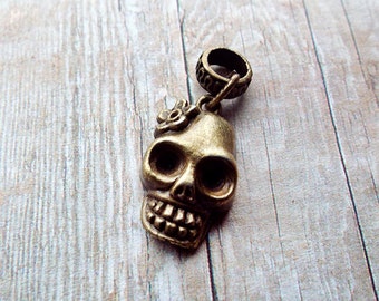 Antiques Brass Skull Dreadlock Accessory