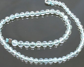 AAA Aquamarine Micro Faceted Rounds 2.5mm - 4mm