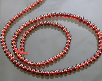 1/2 Strand AAA Garnet Smooth Polished Rondelles 4mm - 5mm