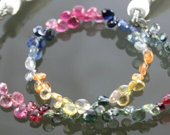 AAA Multi Spinel Micro Faceted Heart Briolettes 3.5mm - 4.5mm