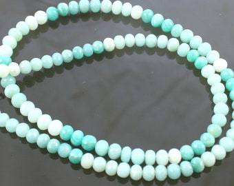 1/2 Strand AA Amazonite Micro-Faceted Rondelle Beads 4mm - 5mm