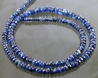 AA Kyanite Micro Faceted Rondelles 3mm - 6mm