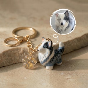 Anpassad kattnyckelring | Personlig present till husdjur och föräldrar | 3D-djurporträtt | Alla husdjur bild 3