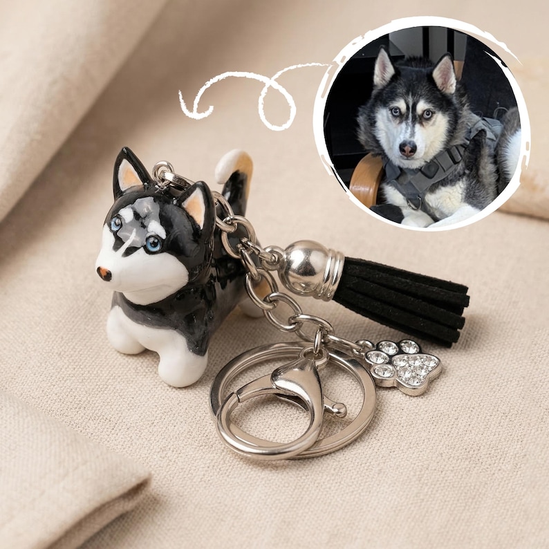 Anpassad kattnyckelring | Personlig present till husdjur och föräldrar | 3D-djurporträtt | Alla husdjur bild 6