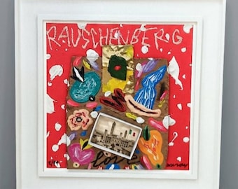 Rauschenberg. Bruno Donzelli. Framed work. Limited edition.