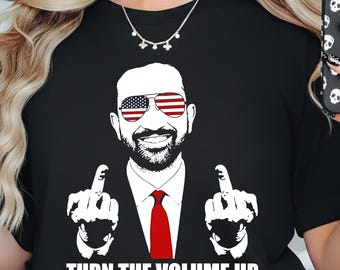 ¡Sube el volumen! Camiseta "Sube el volumen" / Gráfico de gafas de sol patrióticas