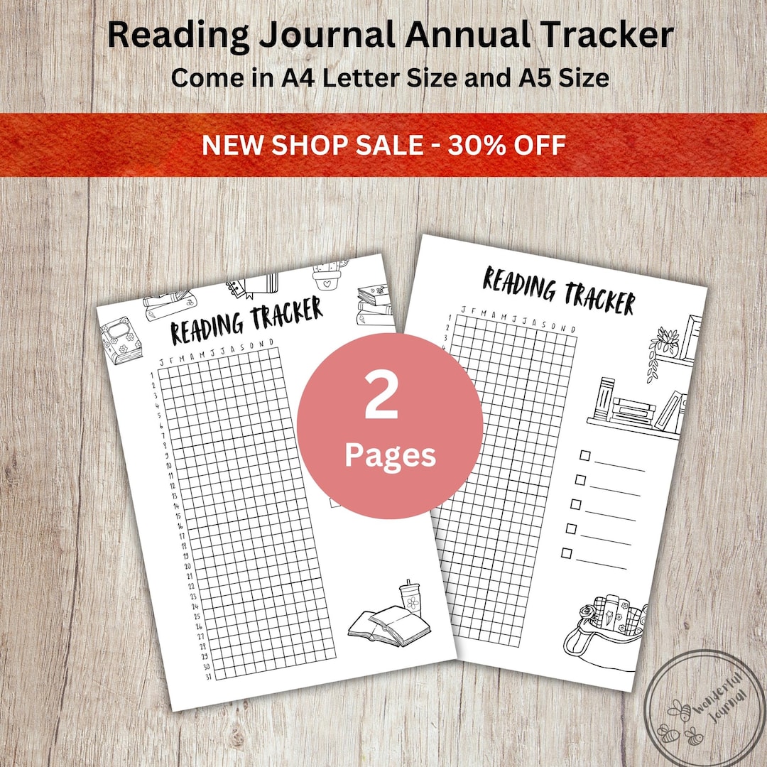 Reading Tracker Printable A Year in Pixels A5 Journal Pages Printable ...