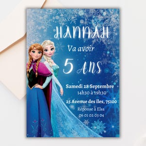 Frozen Elsa Birthday Invitation - Printable and Editable Canva Template - Winter Snow Invitation - Instant Download