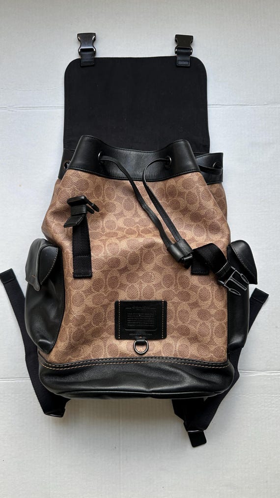 COACH Rivington Backpack in Signature Canvas - Etsy COACH Rivington Backpack in Signature Canvas - Etsy