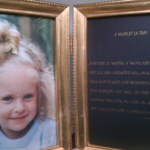 MOMENT IN TIME Poetic Picture Frame! Great gift for any occassion!
