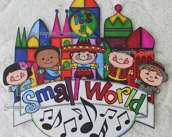 DISNEY It's a Small World Printed Scrapbook Page Paper Piece - SSFF