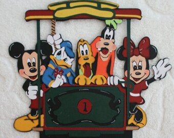 DISNEY Main Street Trolley Gang - Printed crapbook Page Paper Piece - SSFF