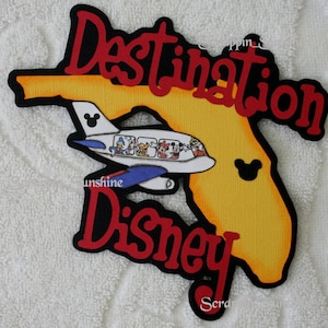 DESTINATION DISNEY Florida by Plane Die Cut Title Scrapbook Page Paper Piece - SSFF
