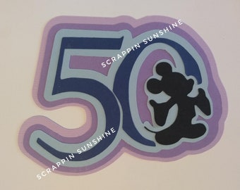 50th Disney Celebration Die Cut Title Scrapbook Paper Piecing - SSFF