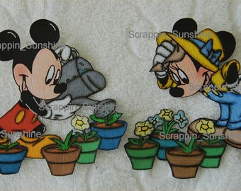 DISNEY EPCOT Flower & Garden Mickey or Minnie - Printed Scrapbook Page Paper Piece - SSFF