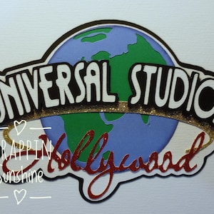 UNIVERSAL STUDIOS Hollywood California Die Cut Title - (Red Hollywood) Scrapbook Page Paper Piece Piecing - SSFF