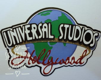UNIVERSAL STUDIOS Hollywood California Die Cut Title - (Red Hollywood) Scrapbook Page Paper Piece Piecing - SSFF