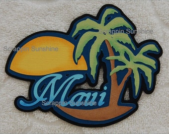 HAWAII MAUI Die Cut Title - Scrapbook Page Paper Piece Piecing - SSFF