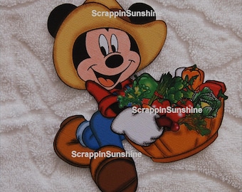 DISNEY Garden Grill Mickey with Vegetable Basket Printed Scrapbook Page Paper Piece - SSFF