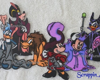 DISNEY Halloween Villain Gang  Printed Scrapbook Page Paper Piece - SSFF