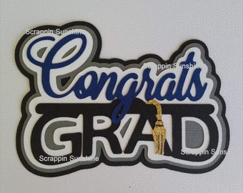 CONGRATS GRAD School Graduation Die Cut Title Scrapbook Paper Piecing - SSFF