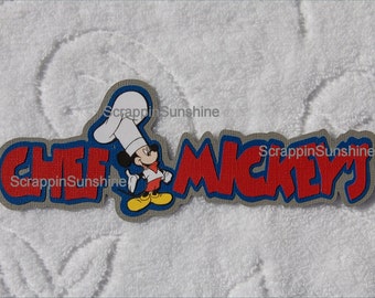 DISNEY Chef Mickeys Dining - Die Cut Title Scrapbook Page Paper Piece - SSFF