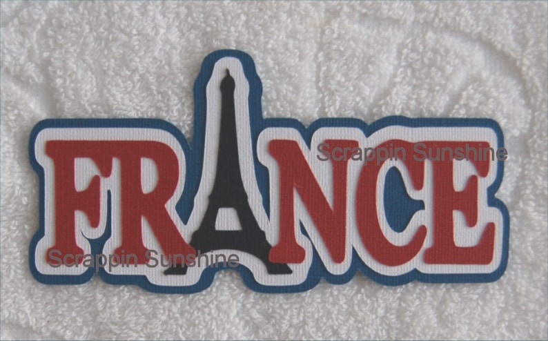 SSFF FRANCE Die Cut Title Travel Vacation Scrapbook Paper Piece